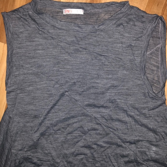 Amber Sakai Gray designer sleeveless top - Picture 1 of 4